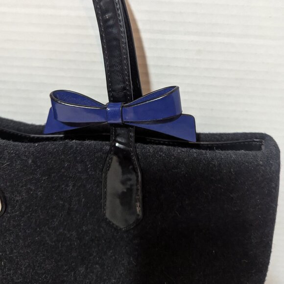 Coach Signature Stripe Wool Gray Blue NS Tote Bag - Picture 5 of 11